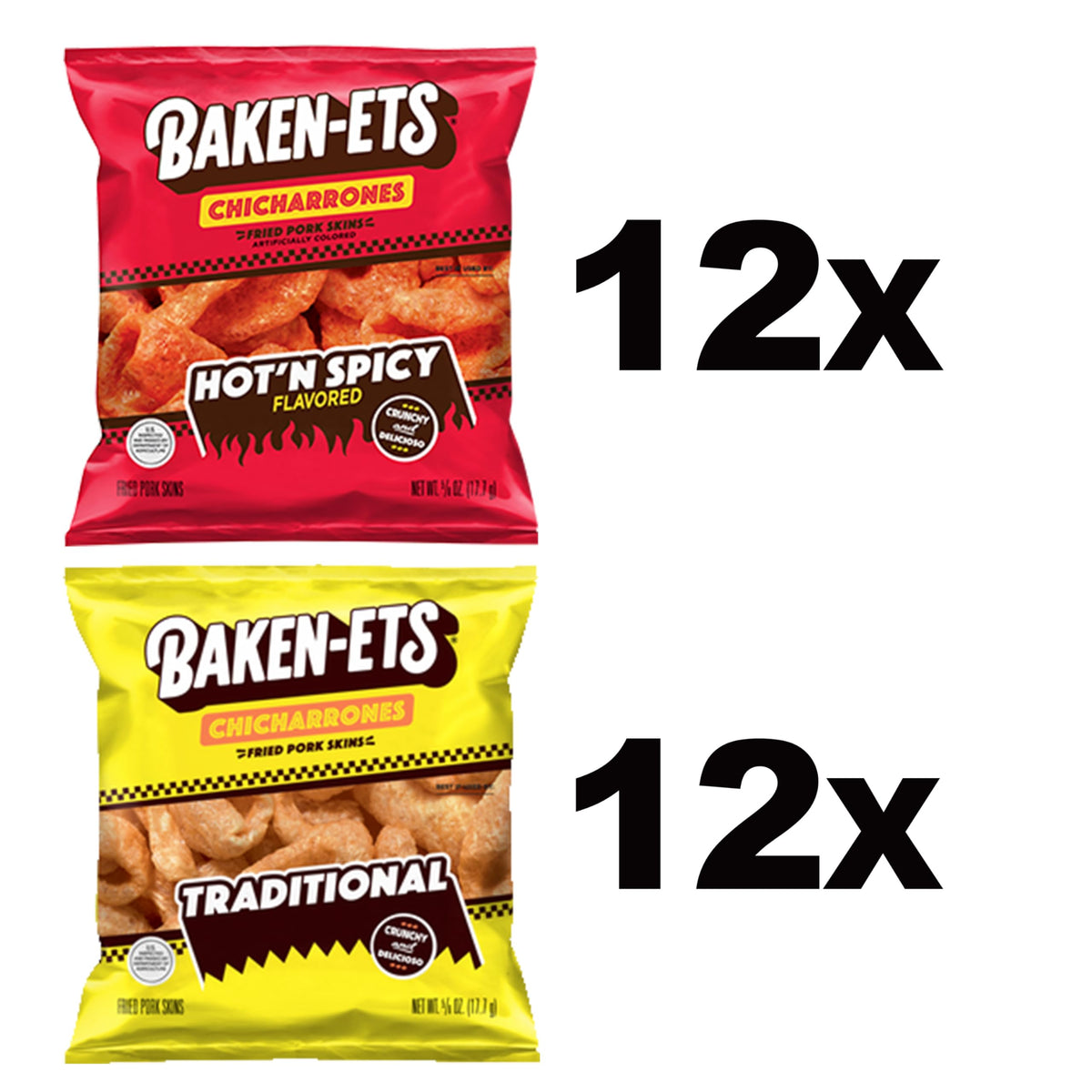 Baken-Ets Traditional pork rinds crisp and classic flavor in a snack bag