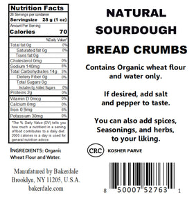 Bakerdale breadcrumbs in a resealable pouch ideal for controlled flavor with DIY seasoning.
