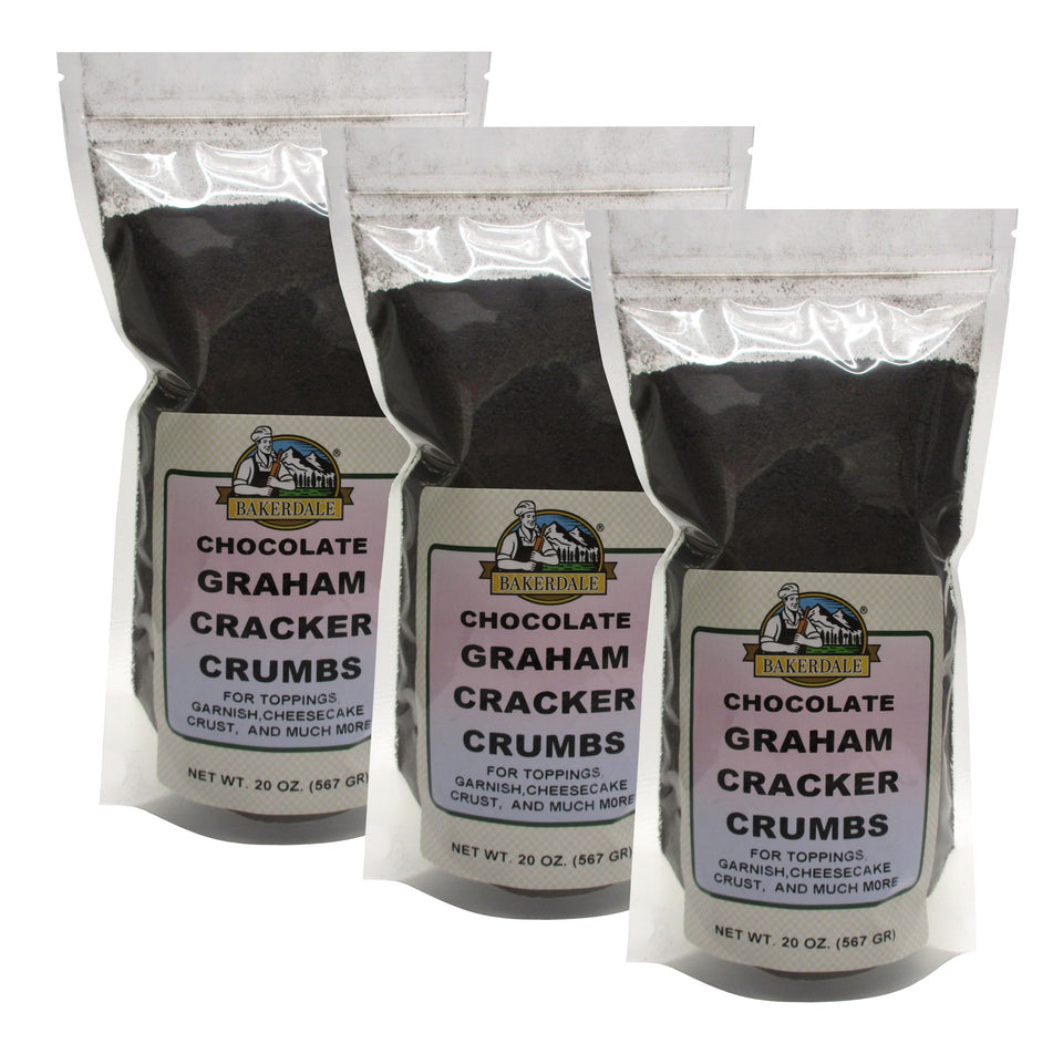 Bakerdale Chocolate Honey Graham Crumbs in a resealable pouch