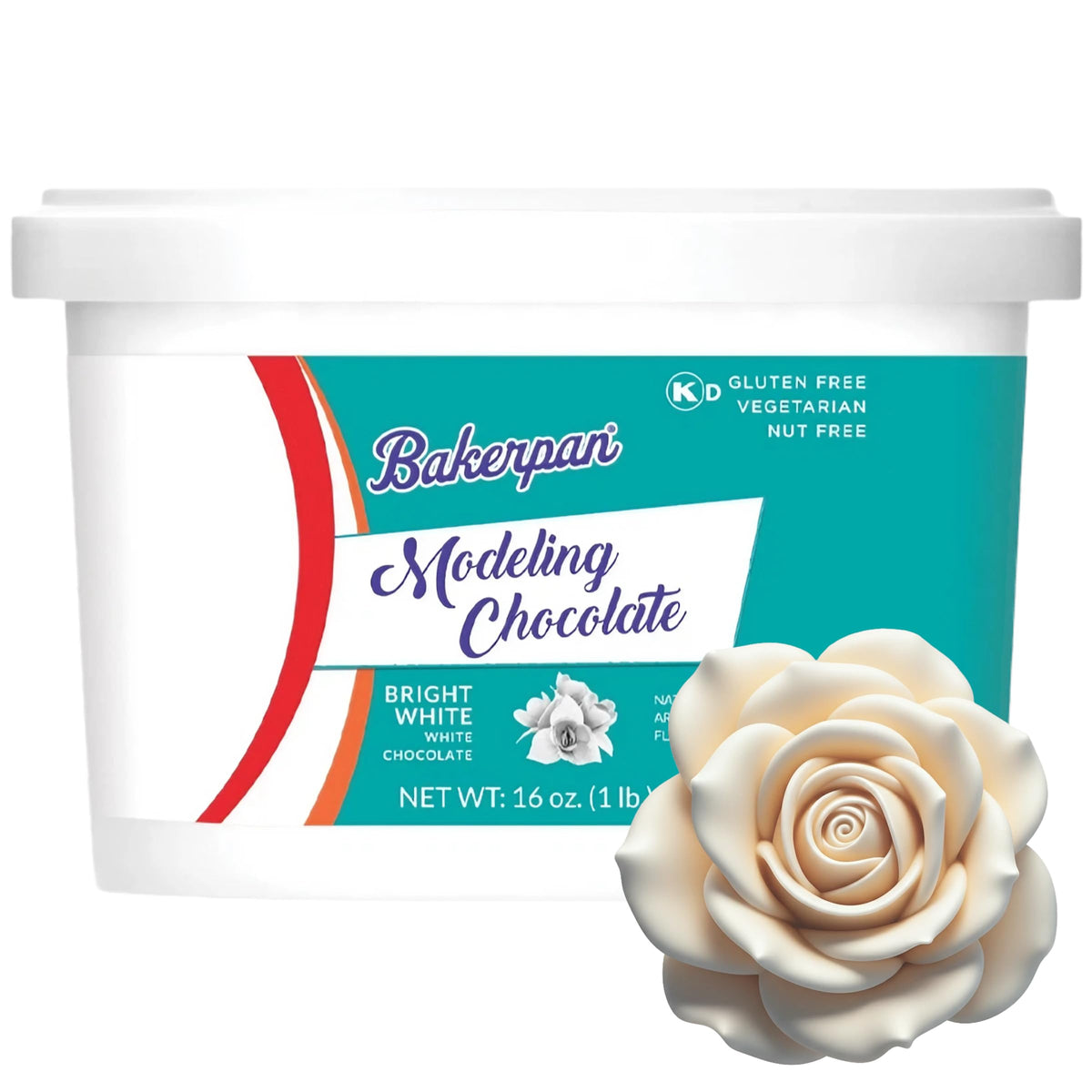 Bakerpan Bright White Modeling Chocolate bar ready for smooth detailing