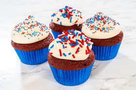 Bakerpan Patriotic Jimmies on cookies add sparkling color safely gluten-free.