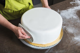 Decorating with Bakerpan fondant for cake details and cupcakes.