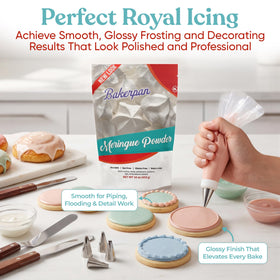 Bakerpan meringue powder as dry ingredient for stable royal icing