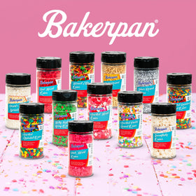 Bakerpan Quins Alphabet Sprinkles party table styling with colorful letters