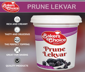 Baker's Choice lekvar topping on a pastry creates a smooth, rich bite.