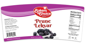 Prune butter lekvar ingredients arranged in a glass bowl for reference.