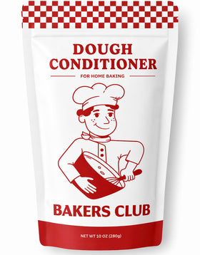 Bakers Club Artisan Dough Conditioner package showing the 10oz tub for consistent dough.