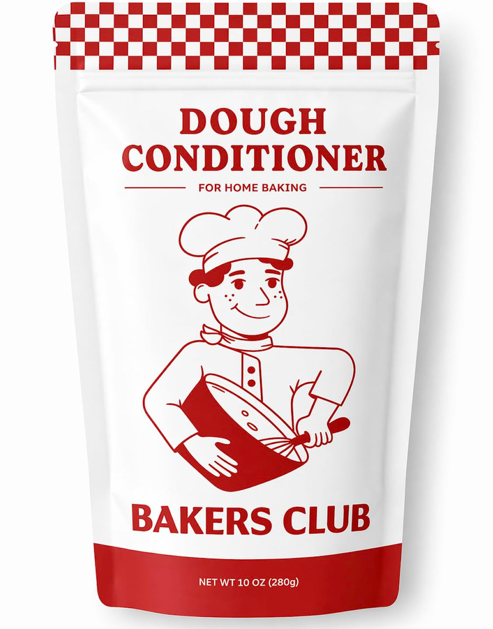 Bakers Club Artisan Dough Conditioner package showing the 10oz tub for consistent dough.