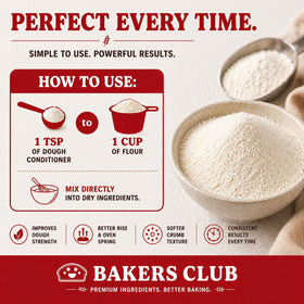 Pizza crust dough pre-bake with Bakers Club conditioner for even rise.