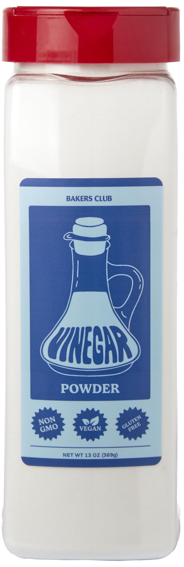 Bakers Club Gourmet White Vinegar Powder bottle front for tangy seasoning.