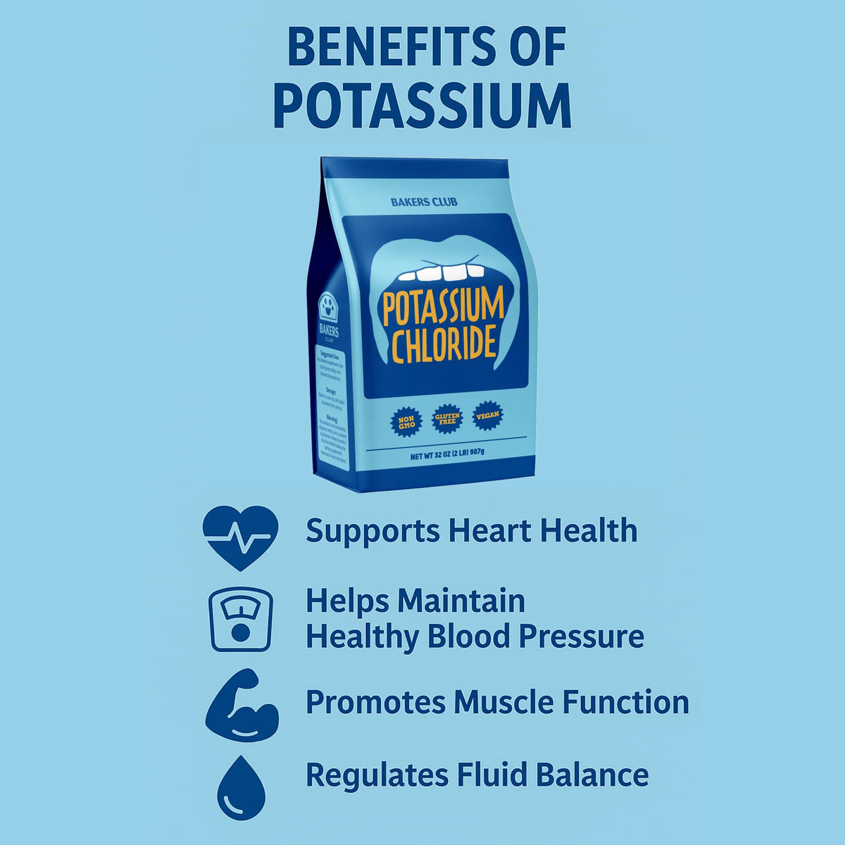 BAKERS CLUB Potassium chloride powder low-sodium seasoning for meals.