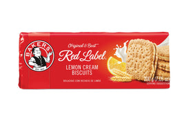 Bakers Est 1851 red label lemon creams biscuits front view, ideal tea-time treat.