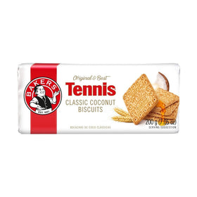 Bakers Est 1851 Tennis biscuits packshot highlighting coconut flavor for snacking