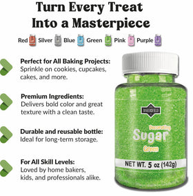 Bakersfield green sugar bottle brings fresh color to toppings and icing.