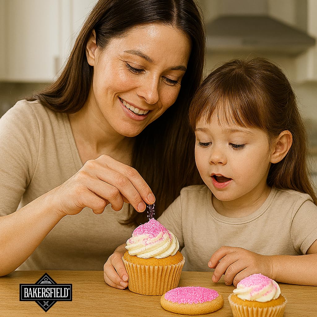 Bakersfield set of six colored sugars displayed for creative decorating ideas.