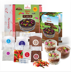 Baketivity Dirt Pie Kit open box with dry ingredients ready to bake