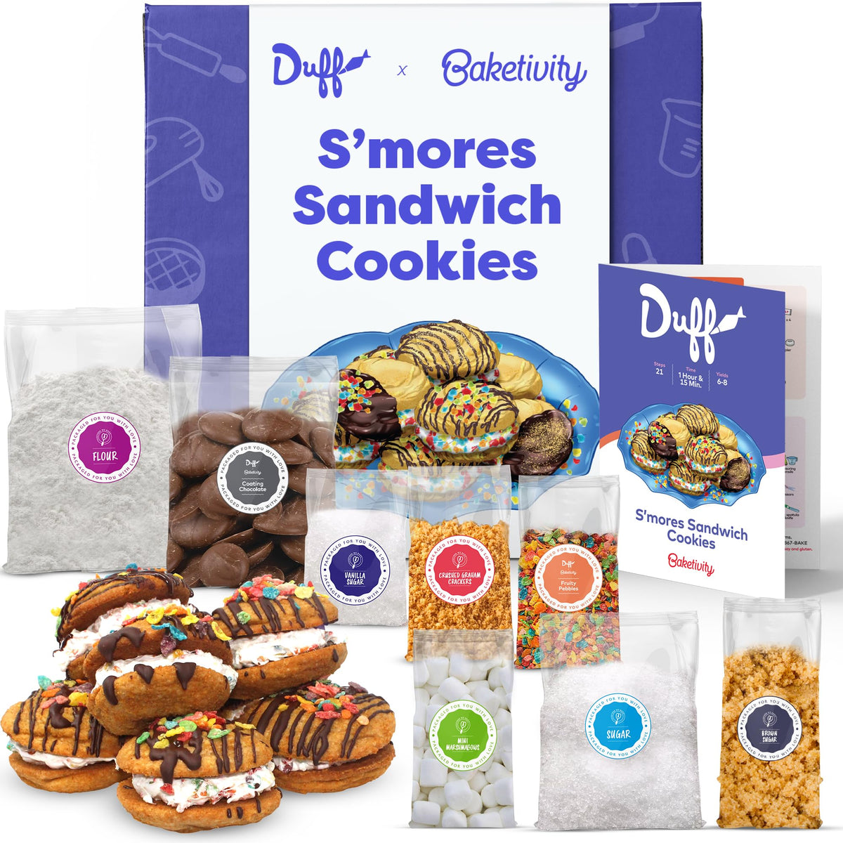 Baketivity Duff Goldman kit box with premeasured ingredients for easy kid baking
