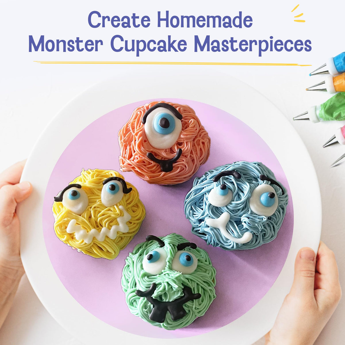 Baketivity Duff Goldman Monster Cupcakes Kit decorating supplies for creative cupcake decorating moments.