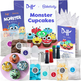 Baketivity Duff Goldman Monster Cupcakes Kit premeasured ingredients for quick, mess-minimized baking.