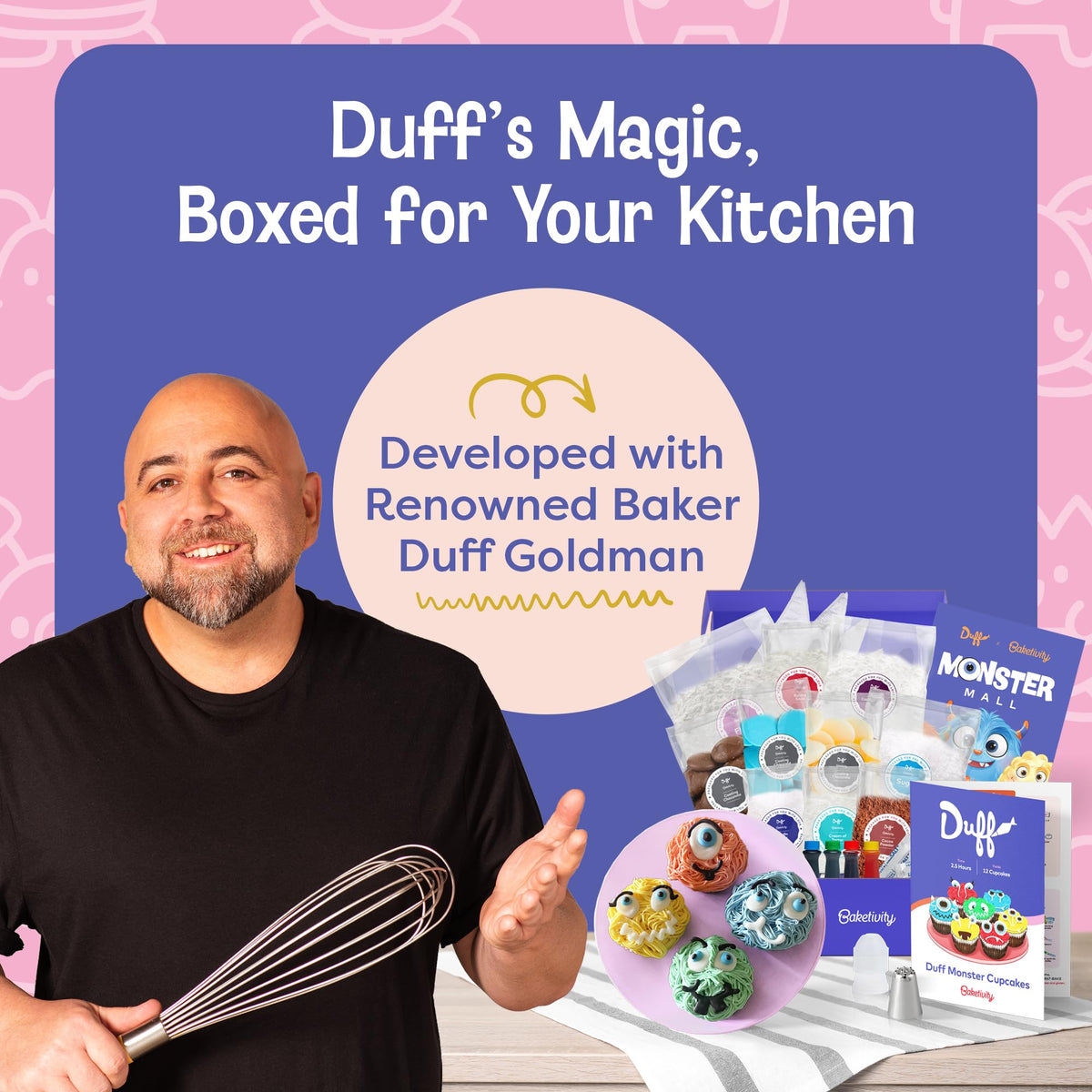 Baketivity Duff Goldman Monster Cupcakes Kit STEM activities teaching color mixing and measurement.