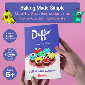 Baketivity Duff Goldman Monster Cupcakes Kit QR video tutorial guides kids step by step.