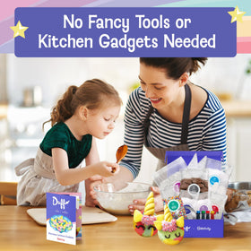 Family baking moment with Baketivity kit for shared learning and fun.