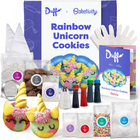 Baketivity Duff Goldman unicorn cookies kit with premeasured ingredients for easy prep.