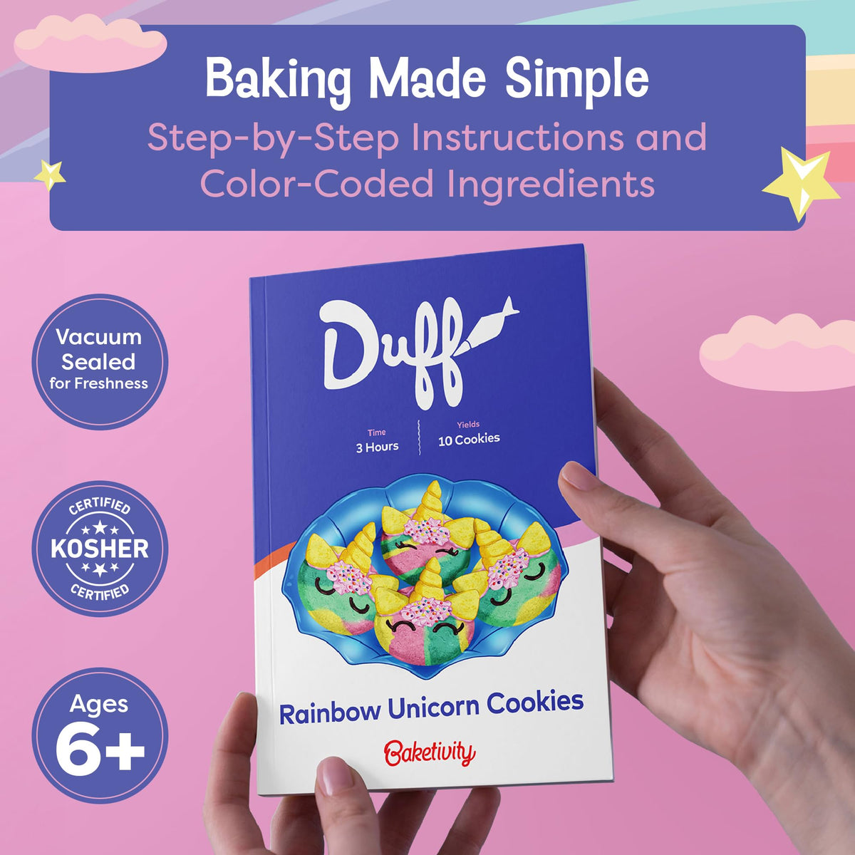 Video tutorial via QR code guides kids through decorating with Duff Goldman.