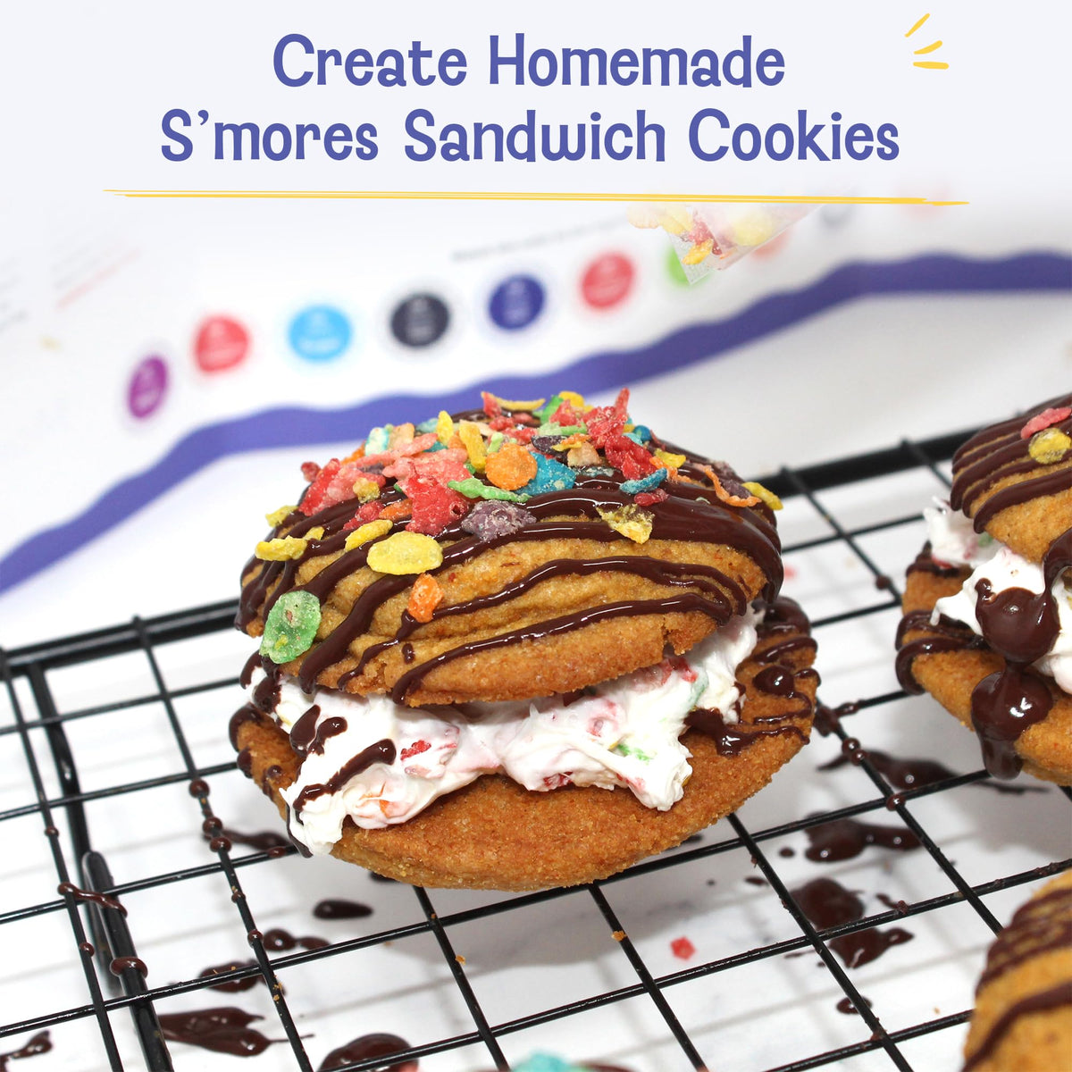 Baketivity Duff Goldman video tutorial screen guiding kids through s'mores cookies