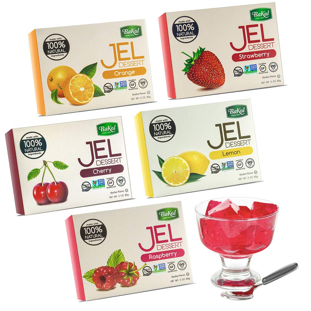Bakol Jel Dessert six-flavor set image illustrating variety and vegan options.