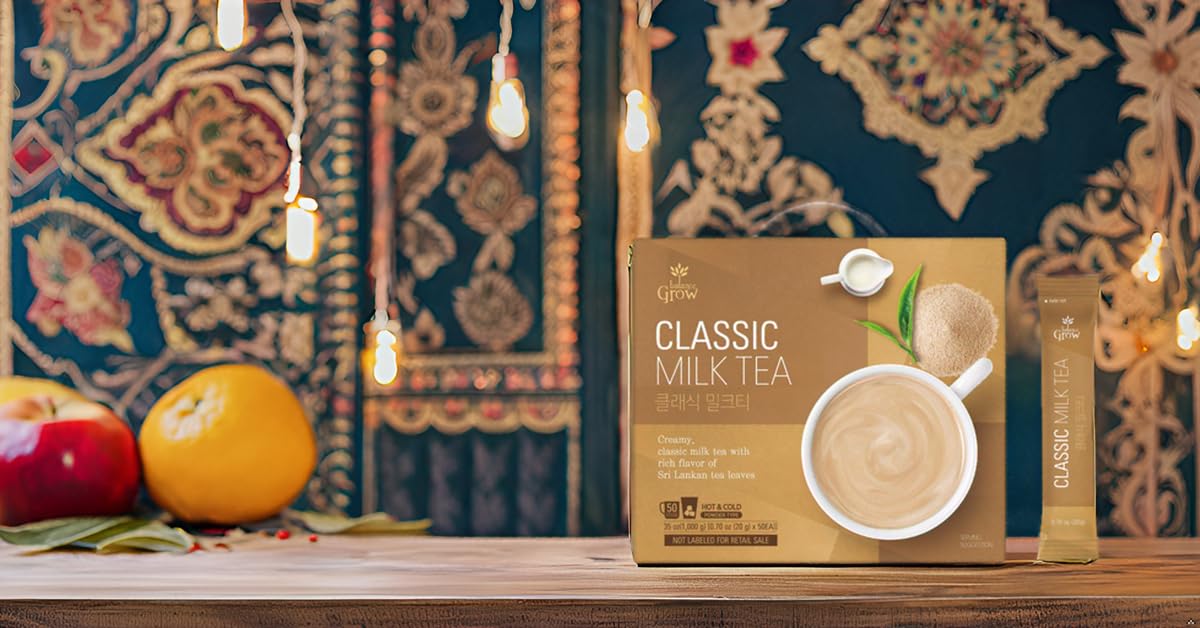 Balance Grow Classic Milk Tea ingredients show a sweet, creamy base.