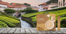 Balance Grow Classic Milk Tea kitchen scene demonstrates versatile preparation options.