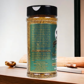Baldridge Secret Seasoning on plated dish shows versatile seasoning option.
