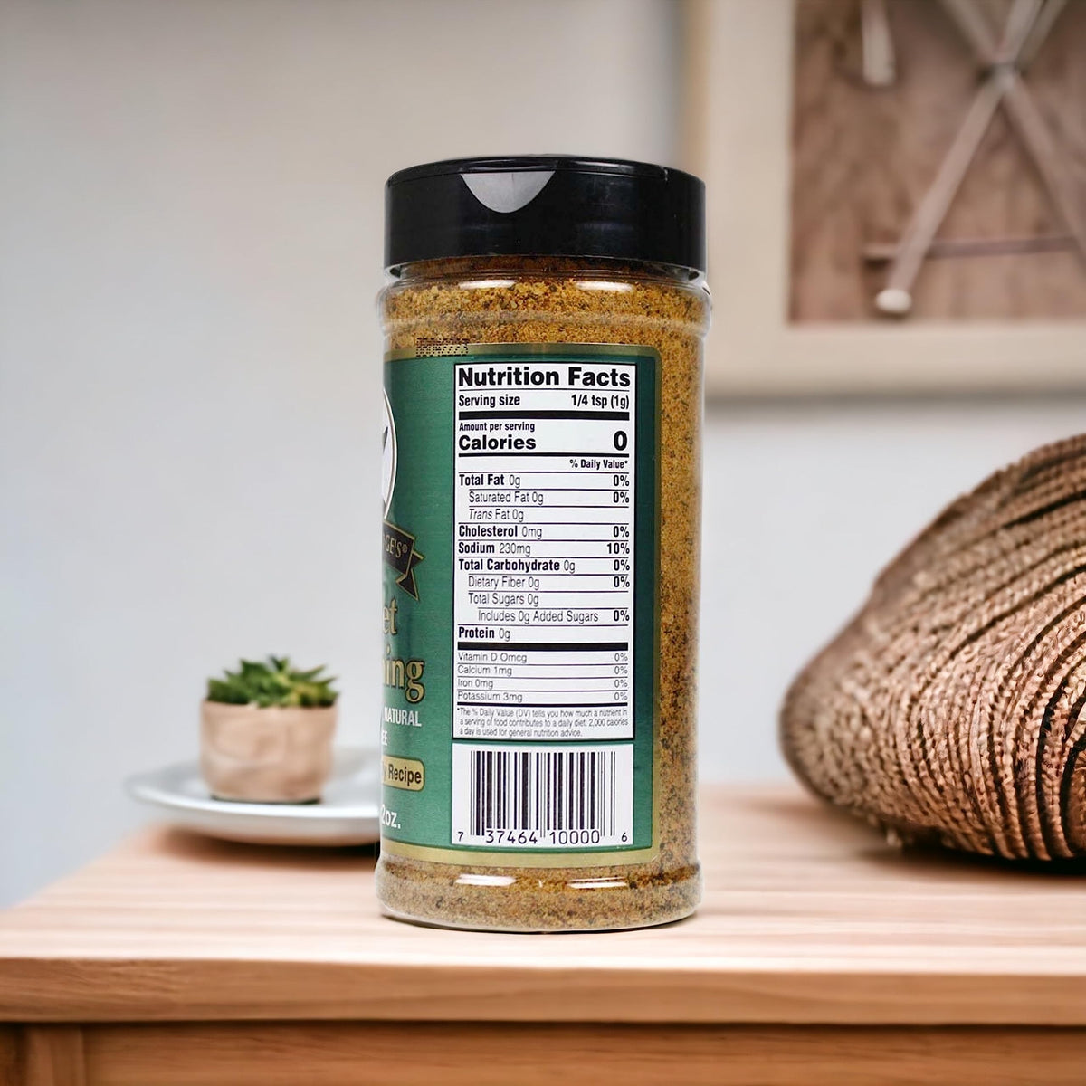 Baldridge Secret Seasoning ingredients label highlights 23-herb formula.