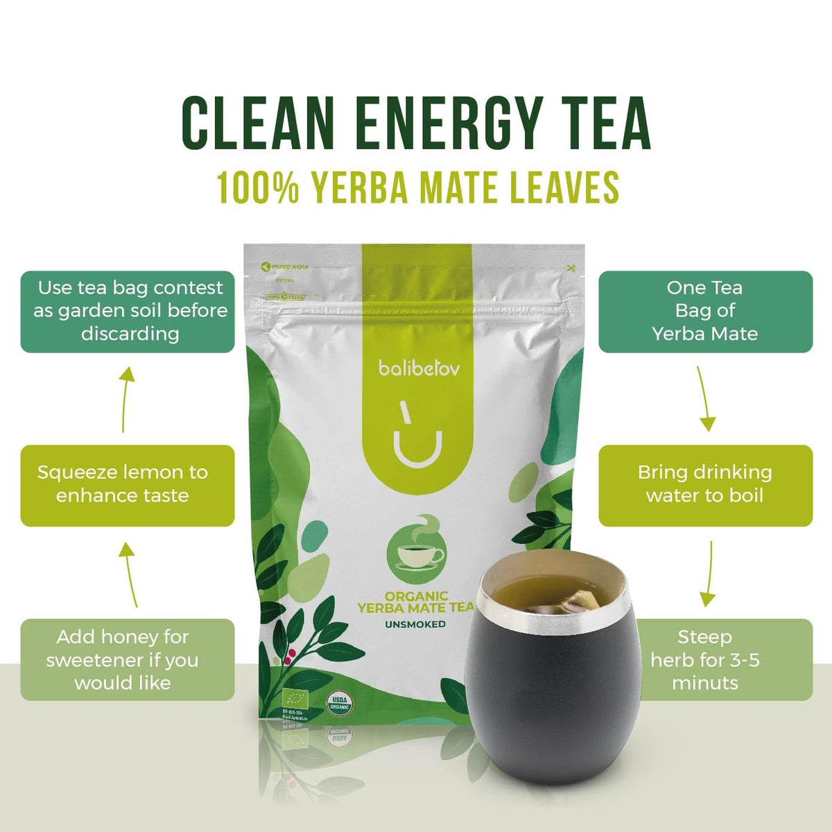 BALIBETOV iced yerba mate in glass for a refreshing pick-me-up