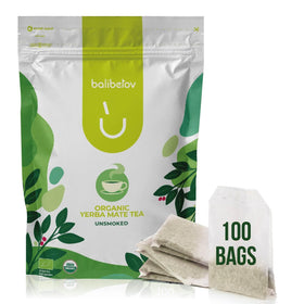 BALIBETOV organic unsmoked yerba mate tea bags pack for clean flavor