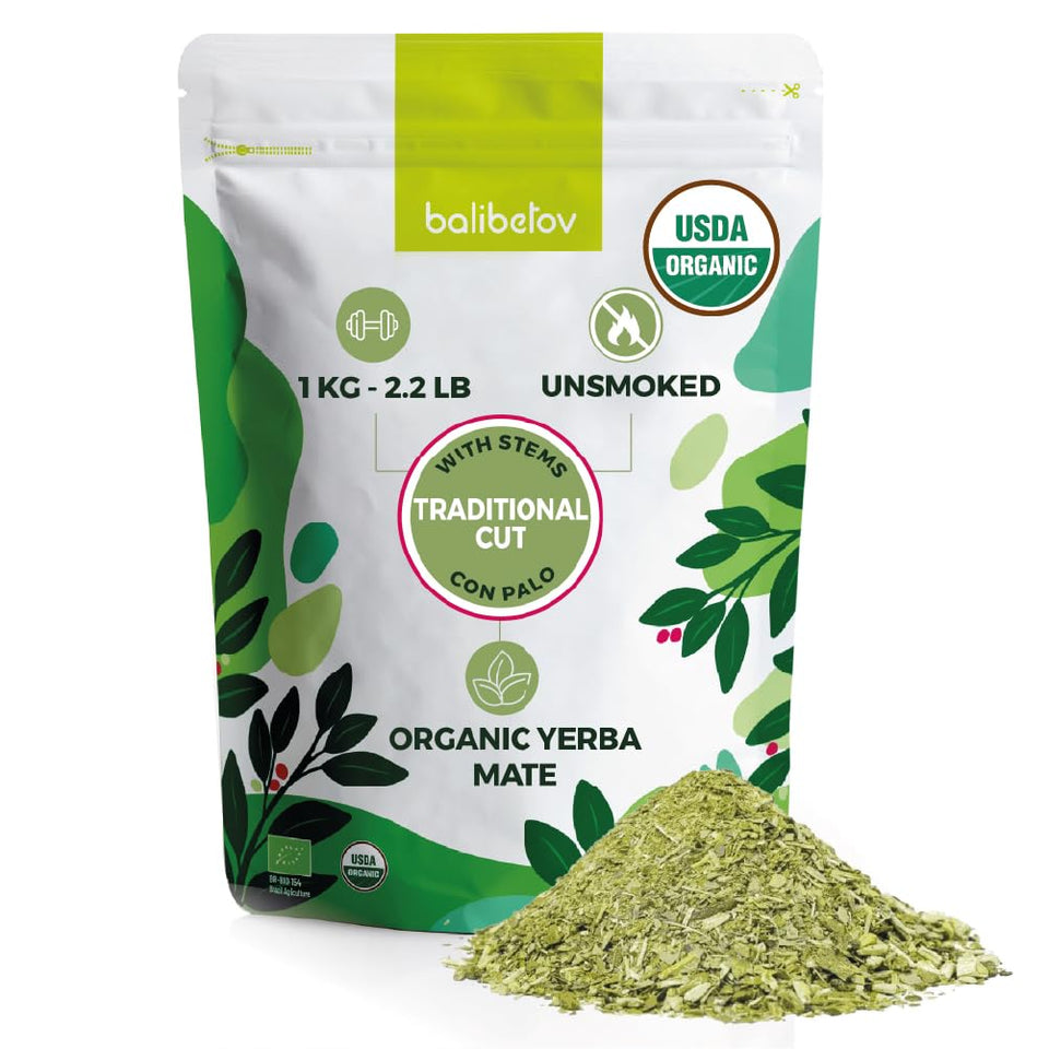 BALIBETOV Yerba Mate loose leaf 2.2 lb for smooth hot or cold brews.