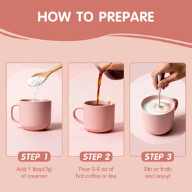 Balincer coconut-vanilla creamer in a mug ready for latte-like richness