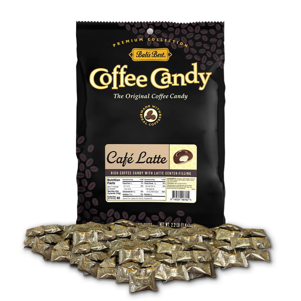 Bali's Best Café Latte Candy bag for on-the-go snacking.