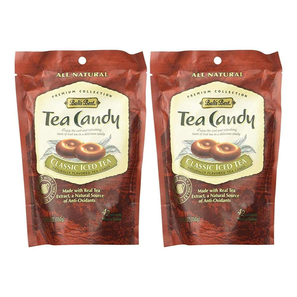 Bali's Best Classic Iced Tea Candy front-view highlights fresh packaging for a refreshing treat.