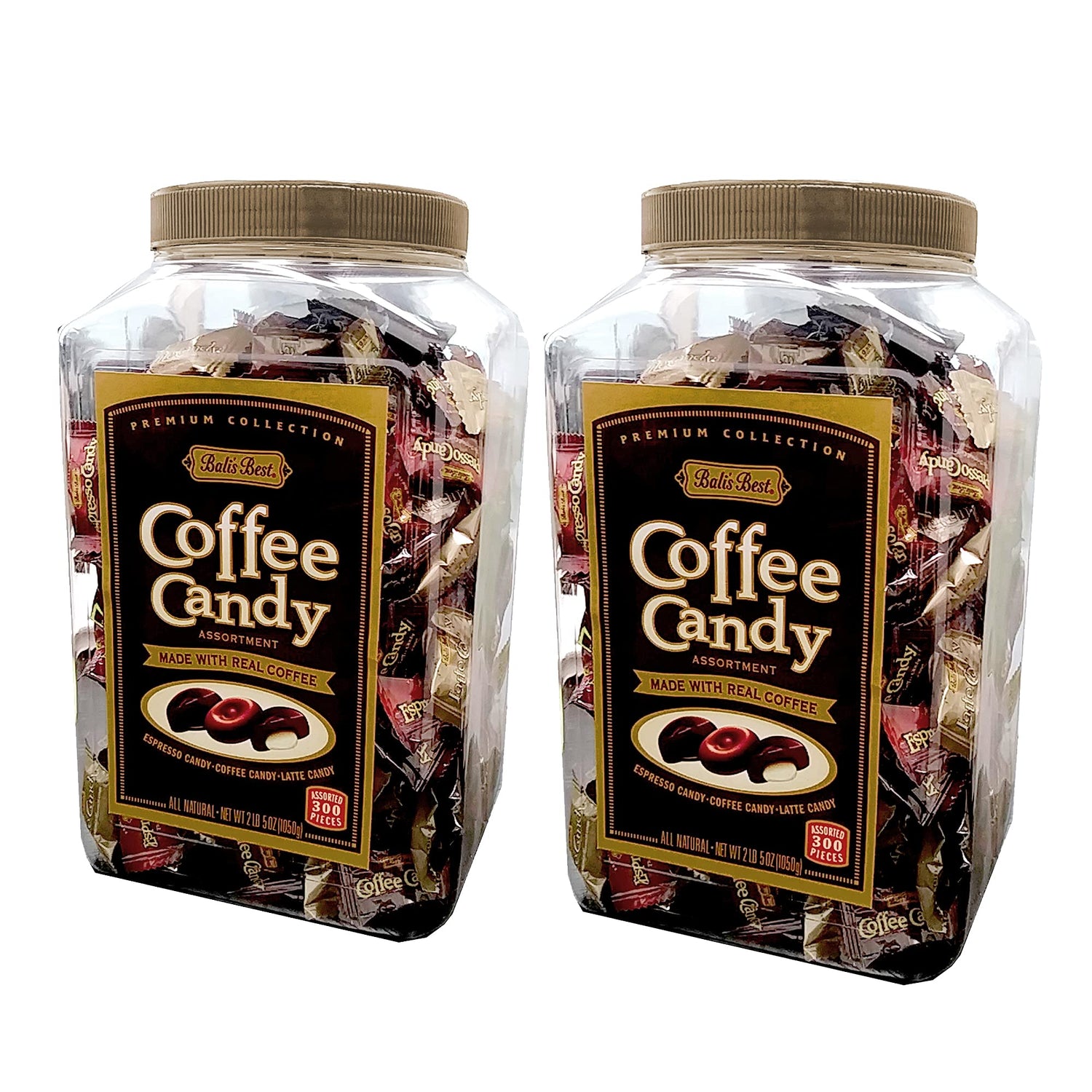 Bali's Best coffee candy assortment jar, a portable caffeinated snack for travel.