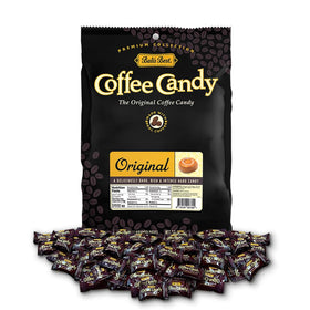 Bali's Best Coffee Candy foil-wrapped piece highlights premium espresso flavor for on-the-go snacking.