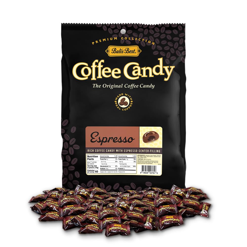 Bali's Best Espresso Candy pack with foil wrap, a portable gourmet coffee-inspired treat.