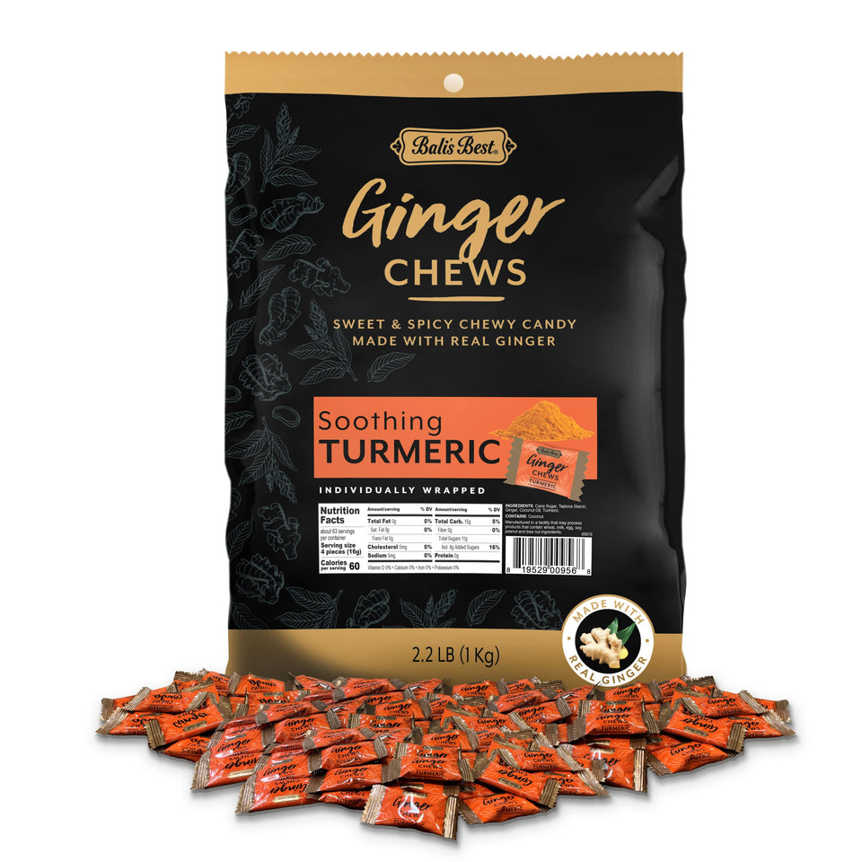 Bali's Best Ginger Chews bag hero showing the 2.2 lb bag