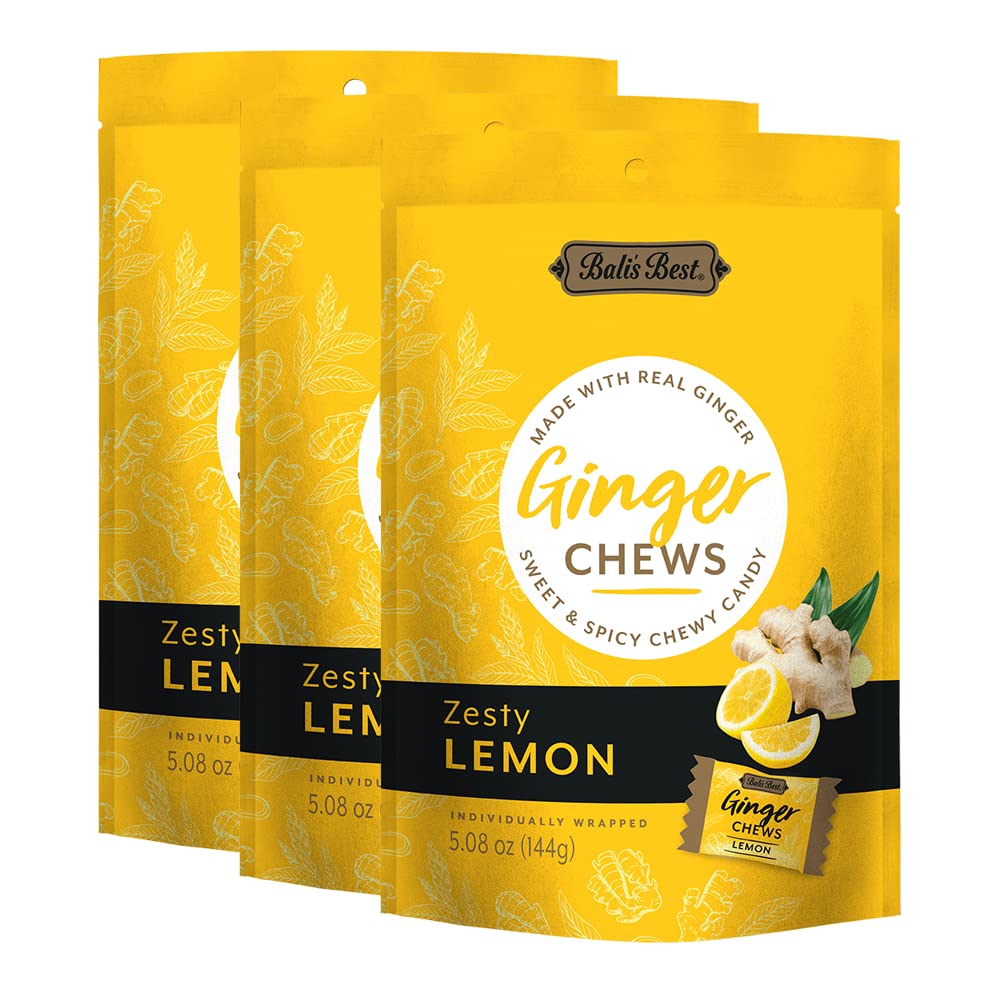 Bali's Best Ginger Chews packaging for grab-and-go snacking.