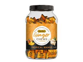 Bali's Best Ginger Chews Tropical Mango Jar—real ginger aroma and bold flavor.