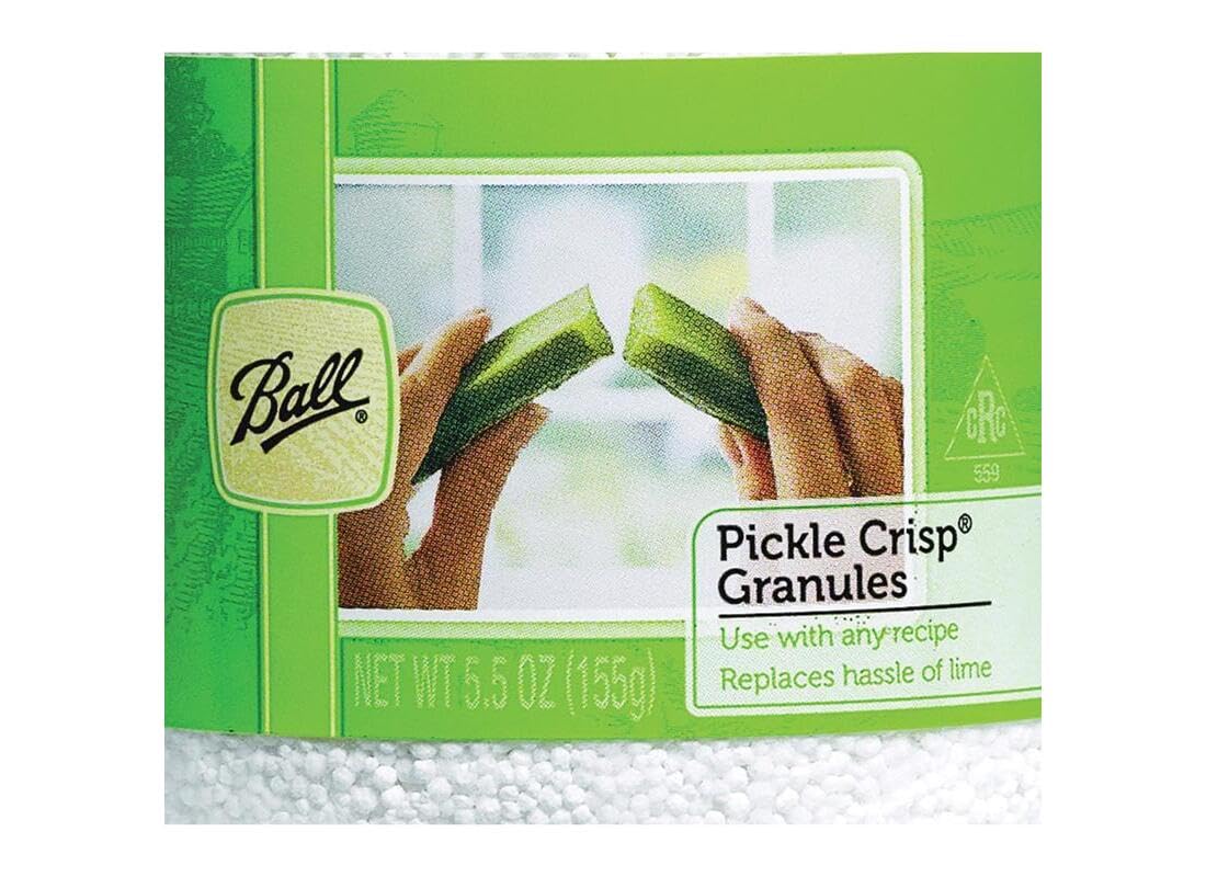Ball Pickle Crisp granules with a measuring scoop for precise dosing.