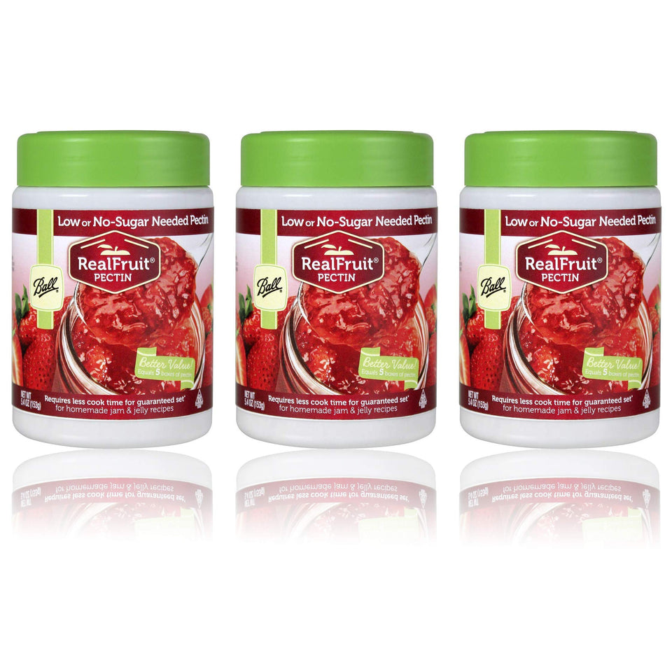 Ball Realfruit pectin pack closed for quick low-sugar jam prep.