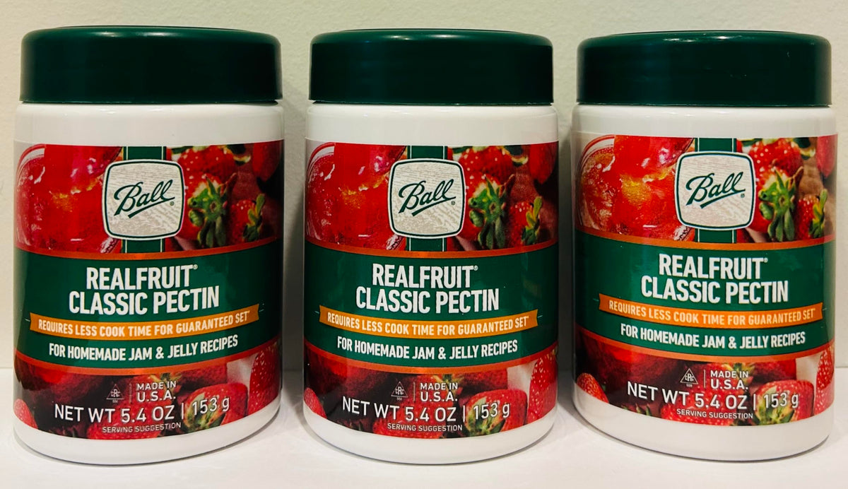 Ball RealFruit Classic Pectin pack of 3 containers, ideal for small-batch canning