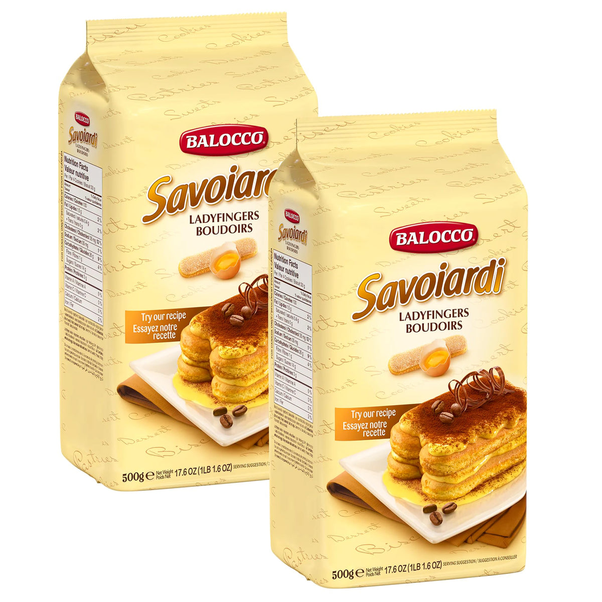 Balocco Savoiardi Lady Fingers, perfect for tiramisu and dessert layering.